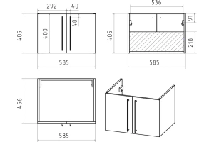 Тумба под раковину Brevita Rock 60 бетон темно-серый (ROCK-06060-50-2) - 3
