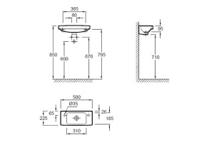 Раковина Jacob Delafon Odeon Up E4701L 50 см - 2