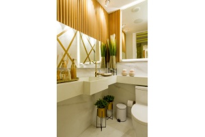 Смеситель для раковины GPD Retro золото  - 3