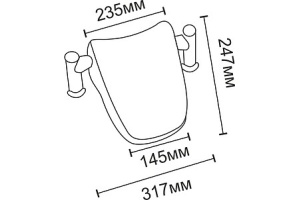 Подголовник SY-2B на металлических ножках к ванне TUDOR (серый) - 3