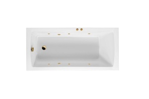 Ванна акриловая Excellent Aquaria Soft 140х70 с гидромассажем белый - золото