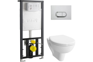 Комплект VitrA S20 9004B003-7202 подвесной унитаз + инсталляция + кнопка