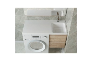 Раковина Stella Polar Kamilla 100 R на стиральную машину белый - 3