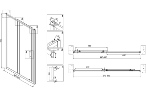 Душевая дверь в нишу Veconi Vianno VN-72 130 см профиль хром (VN72-130-01-C4) - 3
