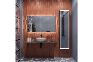 Столешница с раковиной DIWO Элиста 120 чёрный мрамор, с раковиной Moduo 40 RING - 2