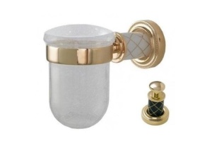 Стакан для зубных щеток Boheme Murano золото с черным