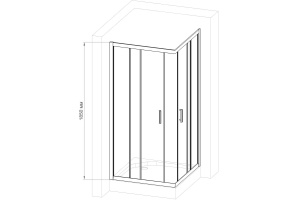 Душевой уголок Royal Bath HPD 100x90 профиль хром стекло прозрачное - 3