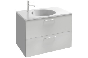 Тумба для комплекта Jacob Delafon Odeon Rive Gauche 80 белая, 2 ящика, ручки хром