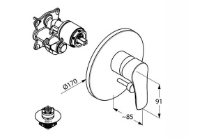 Смеситель для ванны Kludi  хром (386510575) - 2