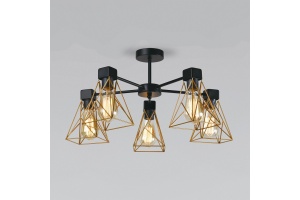 Люстра на штанге Eurosvet Trappola 70107/5 черный/латунь