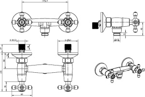 Смеситель для душа Boheme Royal Cristal золото - 3
