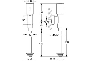 Cмывное устройство для писсуаров Grohe Rondo Tectron 37421000 автоматическое - 2