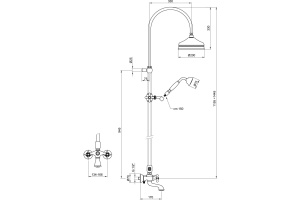 Душевая стойка Webert Ottocento OT721208065 бронза - 3