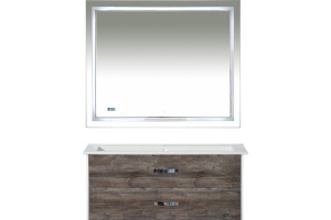 Мебель для ванной Misty Норд 105 подвесная, белая, сосна пасаден