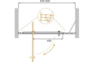Душевая дверь в нишу Cezares Molveno BA 11 70+20 C Cr IV - 3
