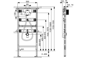 Система инсталляции для писсуаров TECE Profil U2 9320013 - 2