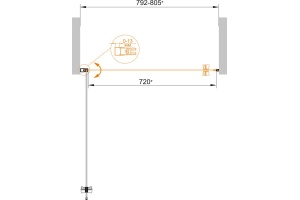 Душевая дверь в нишу Cezares ECO-O-B-1-80-C-NERO профиль черный, стекло прозрачное - 2