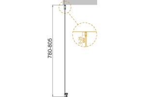 Боковая стенка Cezares Valvola 80 хром стекло прозрачное - 3