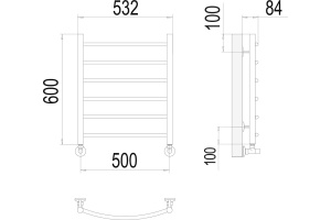 Водяной полотенцесушитель Terminus Классик П6 500x600 Хром - 3