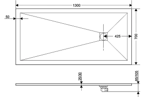 Поддон для душа RGW Stone Tray ST-0137G 70х130 серый  - 3
