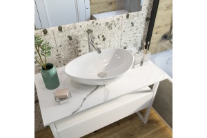 Мебель для ванной DIWO Элиста 100 белая с раковиной Moduo 55 Leaf - 3