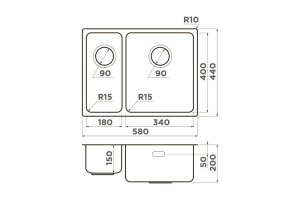 Мойка кухонная Omoikiri Tadzava нержавеющая сталь (4997117) - 2