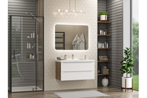 Тумба под раковину Misty Карат 100 светлое дерево матовая - 3