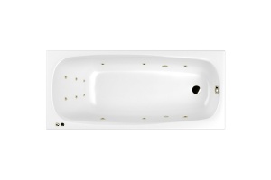 Ванна акриловая WHITECROSS Layla Slim Line 180x80 с гидромассажем белый - бронза