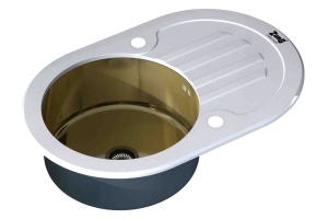 Мойка кухонная Zorg Inox Glass GL-7851-OV-WHITE-BRONZE белое стекло