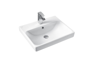 Тумба с раковиной Misty Адриана 55 белая - светлое дерево - 3