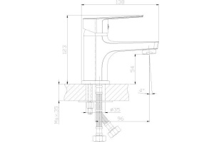 Смеситель для раковины Rossinka  хром (S35-11) - 2