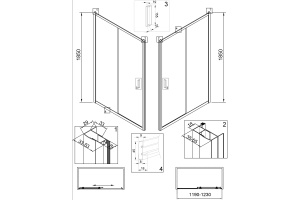 Душевая дверь в нишу Veconi Vianno VN-46 120 см,  профиль хром - 2