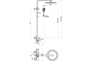 Душевая стойка BelBagno Luce VSCM ORO - 2