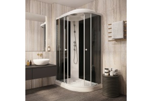 Душевая кабина Parly Classic 120х80 хром левая стекло тонированное - 2