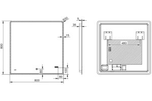 Зеркало Esbano 80х80 с подсветкой (ESMI2073TDS) - 3