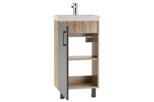 Тумба под раковину Onika Тимбер 45 серый матовый/дуб сонома (104509) - 3