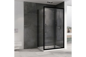 Душевой уголок ABBER Schwarzer Diamant 100х100 профиль черный (AG30100BH-S100B) - 2