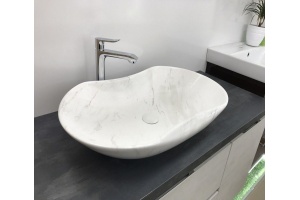 Раковина накладная CeramaLux MNC 66 см под камень/белый, серый (503H012)