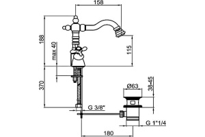 Смеситель Webert Ottocento OT710402010 золото, для биде - 2