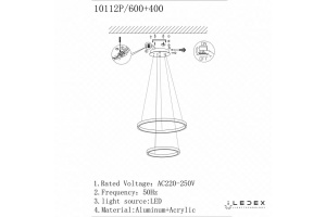 Подвесной светильник iLedex Axis 10112P/2-39W-3000K (6/4) BR - 2