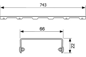 Решетка TECE TECEdrainline Lines 6 008 21 80 см матовая - 3