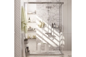 Душевой уголок STWORKI Карлстад DE019RC90110200CH 110x90 см профиль хром глянец