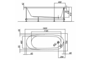 Ванна акриловая Kolpa San Tamia 160x70 белый - 3