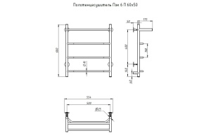 Полотенцесушитель электрический Тругор Пэк 6 П 60х50 - 2