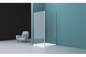 Душевой уголок BelBagno Etna 100х80 профиль хром стекло прозрачное - 2