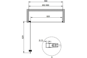 Душевая дверь в нишу Cezares Eco O-B-1-90-C-NERO стекло прозрачное - 2