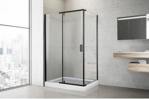 Душевой уголок Royal Bath HPV 140х90 с поддоном профиль черный стекло прозрачное - 2