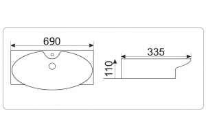 Раковина подвесная CeramaLux N 80.5 см белый (STR4282B) - 3
