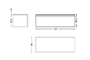 Тумба Armadi Art Flat Valessi Uno-S 120 подвесная черный глянец - 3