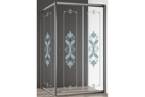 Душевая дверь в нишу Cezares Giubileo-BF-1 стекло с узором, хром - 3